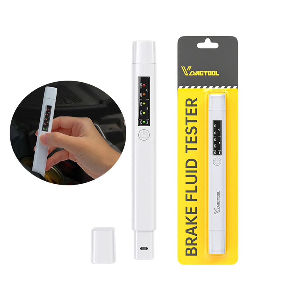 Car Brake Fluid Tester 5 LED Oil Check Pen Brake Fluid Liquid Tester for DOT3/DOT4/DOT5 Car Diagnostic Tool