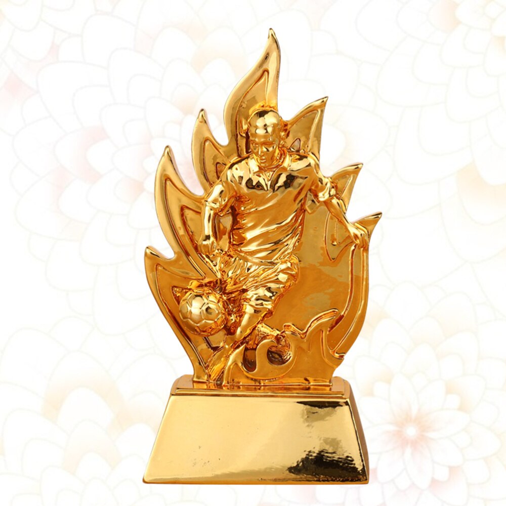 Small Award Trophy Resin Reward Prizes Decoration Football Shooter Sport Awards Trophy with Base for Game Sports (Golden)