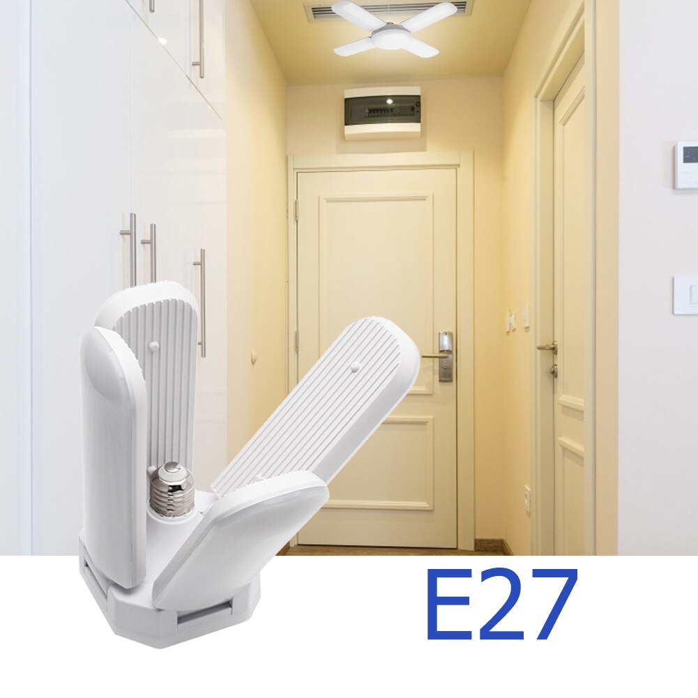 Foldable Fan Shaped Garage Ceiling Lamp LED Garage Lights Foldable E27 Bulb 2835 246LED Warehouse Market Lights