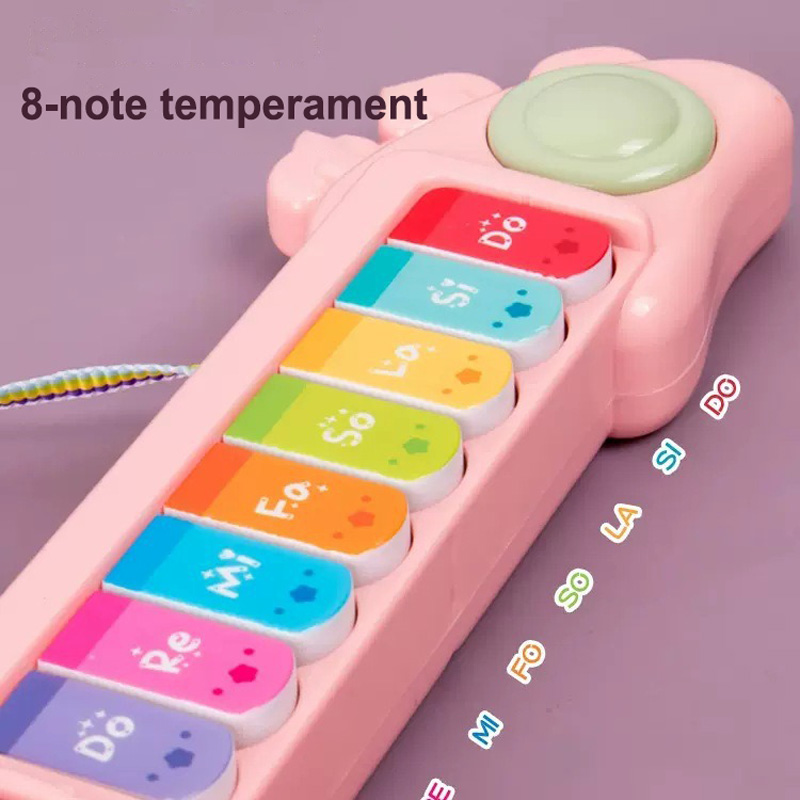 bouton de guitare électrique pour enfants à trois modes, jouet de dessin animé, Piano, jouet éducatif pour l'éducation précoce des enfants, Instrument de musique