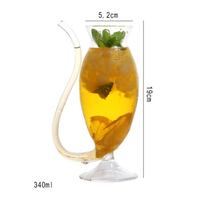 Blodsukker hjerte egern mus form halm cocktail glas bar fest særlig drink smoothie blanding vinglas kop: 340ml 12oz
