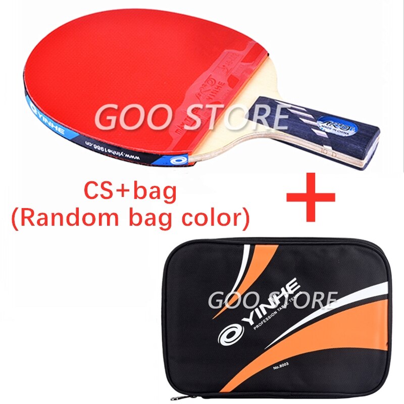 YINHE 10-Sterne Schläger Galaxis 5 holz + 2 Kohlenstoff aus + + Pips-in gummi tischtennis schläger Klingeln pong Schläger: CS und Tasche