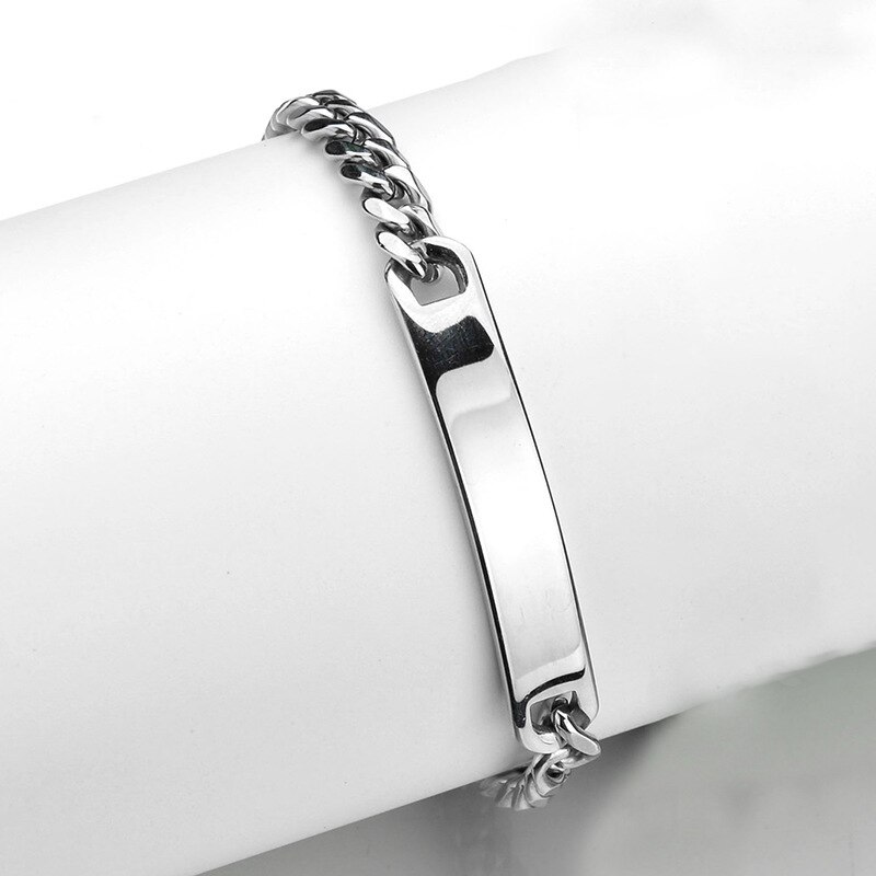 Couples Nameplate bracelets mens stainless steel simple charm chains bracelets chain on hand for man Accessories