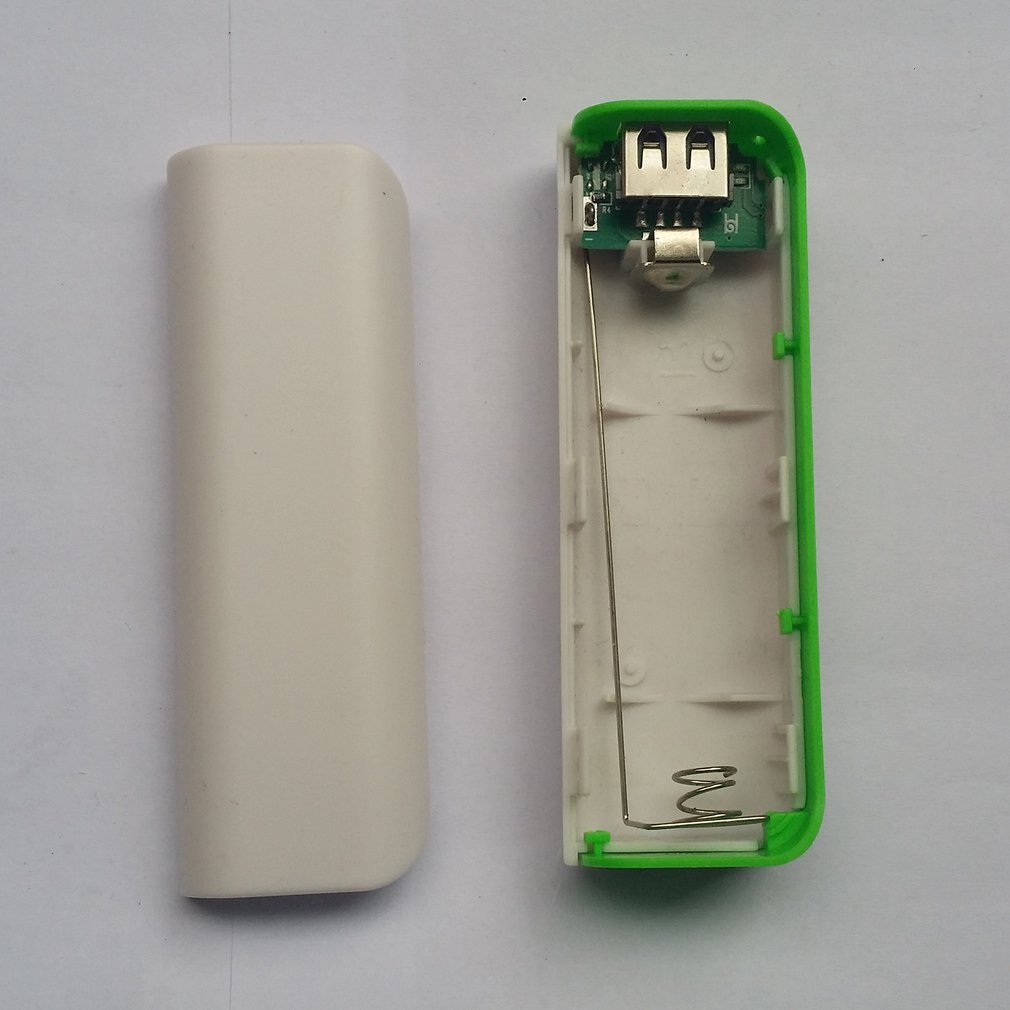 Green power bank shell free svejsning usb porte power bank pcb oplader etui gør det selv-sæt drevet  by 2600 mah 18650 batteri
