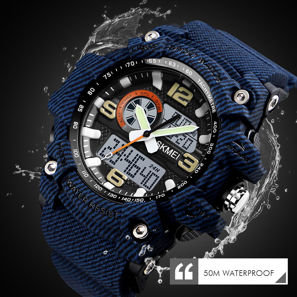 Skmei outdoor sporthorloge heren dames dual display digitaal polshorloge 3 tijd dames stopwatch waterdichte horloges reloj