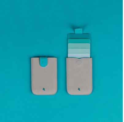 New dax  v2 mini slim portable card holder for men and women, id card holder protector, gradient wallet, business card case: Grey green