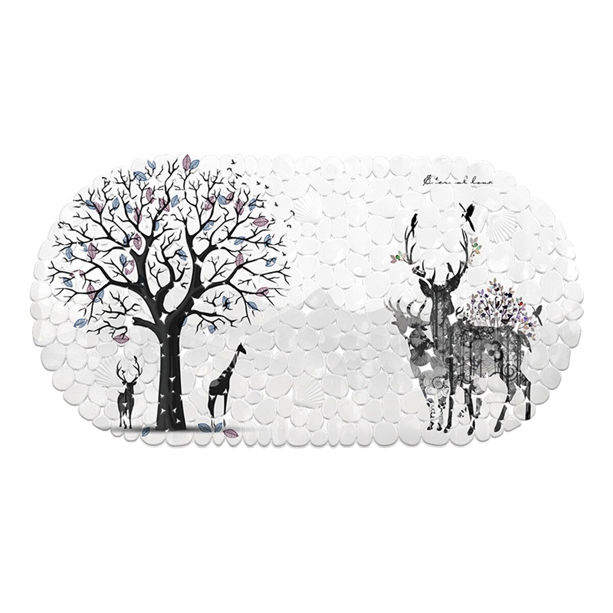 Bathtub Mat Non Slip Oval Shower Bath Mat With Suction Cute Convenience Cups For Kids Adults Non-Slip Mat: A6