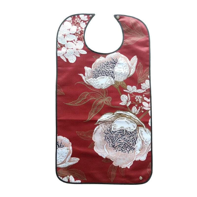 Reutilizável à prova dreágua adulto elder mealtime bib vestuário derramamento protetor de ajuda à deficiência avental floral flores impressão