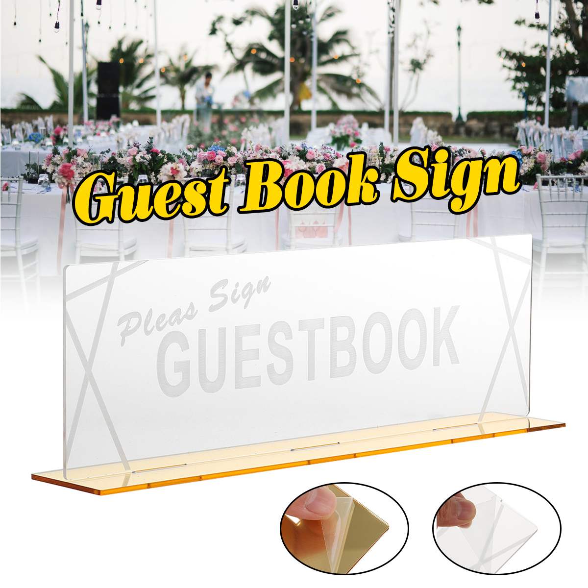 Wedding Acrylic Frame Welcome Guests Word Signs Wedding Party Decor Favor Acrylic Guest Book