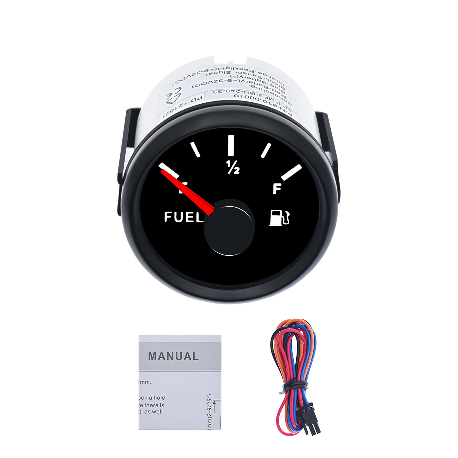 52Mm Motorfiets Brandstofmeter Meter E-1/2-F Pointer Voor Honda Harley Kawasaki Yamaha Suzuki 9-32V Waterdicht