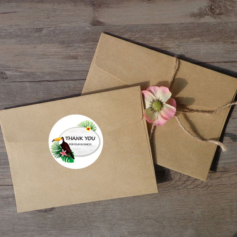 500 stuks vogel bedankstickers zegellabel voor huwelijkspakket briefpapier  m68e