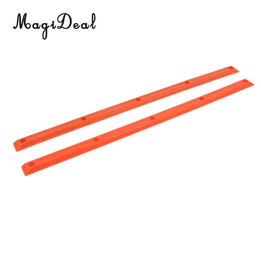 Magideal 1 par longboard skateboard skinner kantbeskytter med 10 monteringsskruer udendørs sportsdel: Orange