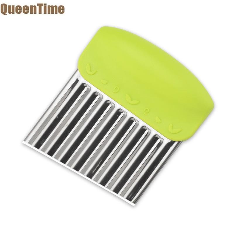 QueenTime Wellenförmige Französisch Frites Cutter Edelstahl Kartoffel Schneidemaschine Gemüse Zerhacker Schneidemaschine Veggie dauerhaft Küche Spielereien Cutter