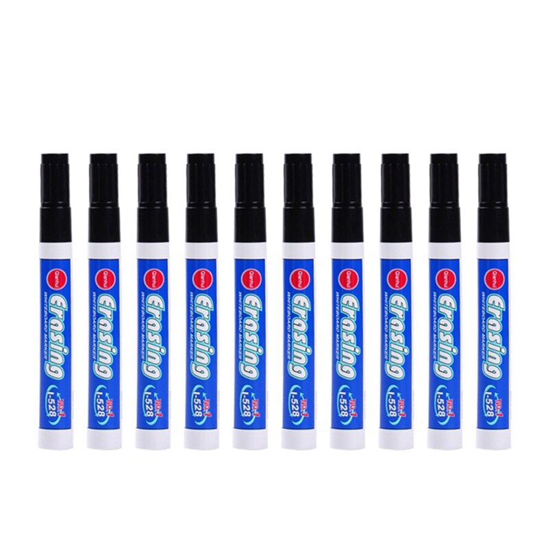10 Stks/partij Kleurrijke Whiteboard Pen Zwart Wit Rood Board Markers Schoolbenodigdheden Kinderen Tekening Pen Voor Kleding Graffiti: Black