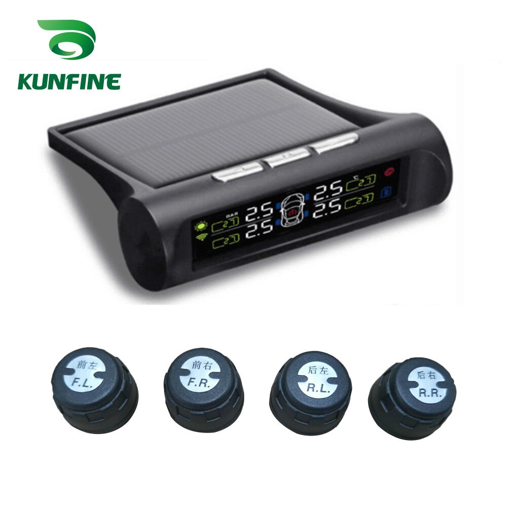 Älyauto tpms rengaspaineiden valvontajärjestelmä aurinkoenergia tpms digitaalinen lcd-näyttö automaattinen turvahälytysjärjestelmä sisäinen anturi: Ulkoisella anturilla