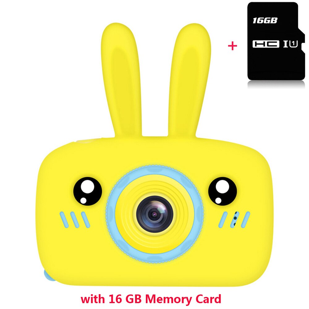 Kinderen Nemen Foto Smart Camera Full Hd 1080P Draagbare Digitale Video Camera 2 Inch Lcd-scherm Elektronische Speelgoed voor Kinderen: Yellow 16GB Cards