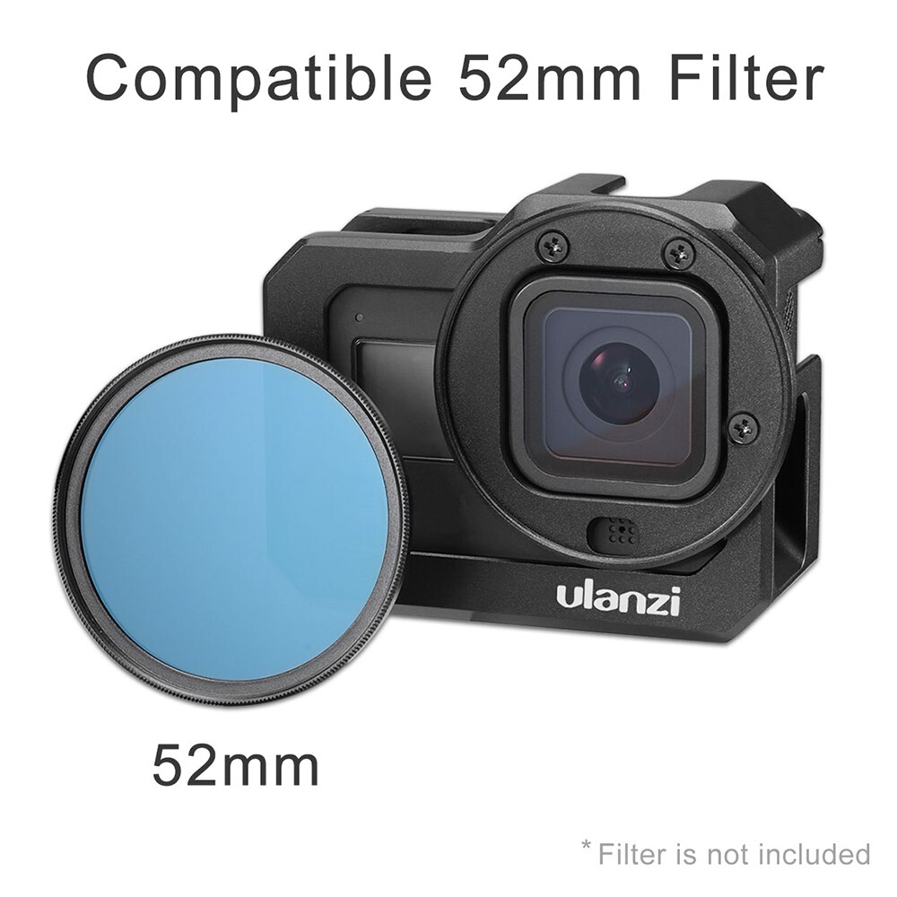 Ulanzi G8-5 caméra d'action vidéo Cage pour GoPro Hero 8 noir Vlog boîtier boîtier en alliage d'aluminium avec double adaptateur de montage de chaussure froide