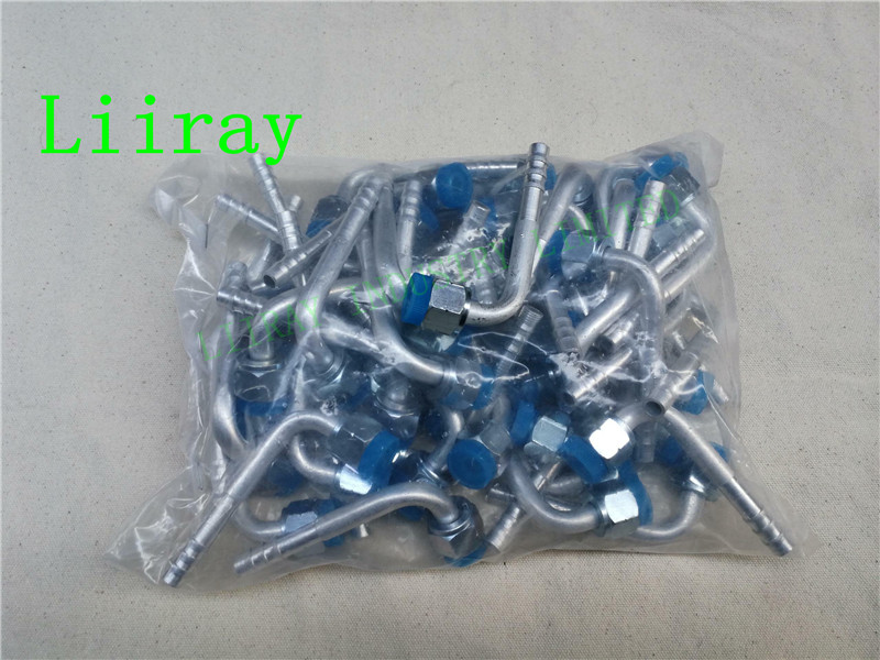 AUTO AIR CONDTIONER AC ALUMINIUM FITTING 3/8 M16*1.5 ELBOW 90 DEGREE R134 GROOVE TYPE