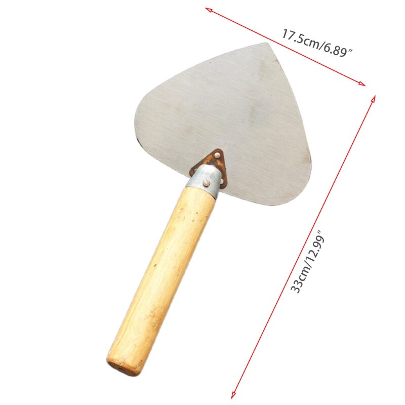 Paint Wallpaper Scraper Wood Handle Round Shovel Trowel Wall Plaster Manganese Steel Construction Concrete Masonry Tools