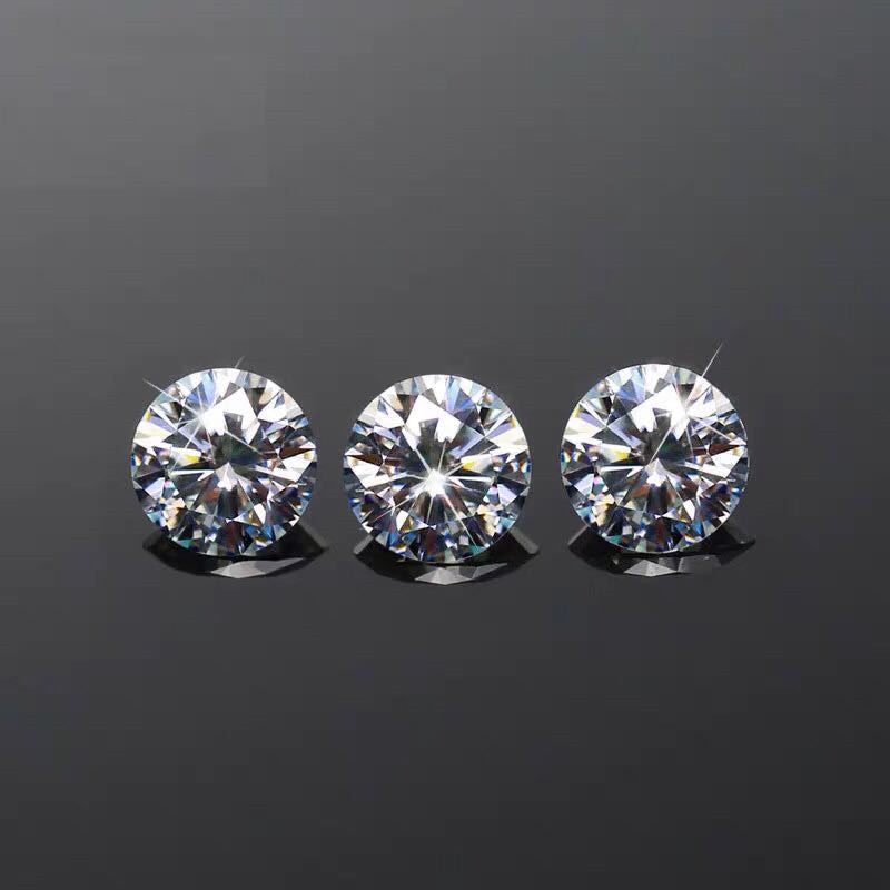 Losse Moissanite 1CT 6.5 Mm D Kleur Vvs Uitstekende Ronde Cut Lab Diamond Test Geslaagd Met Certificaat Voor Sieraden Maken