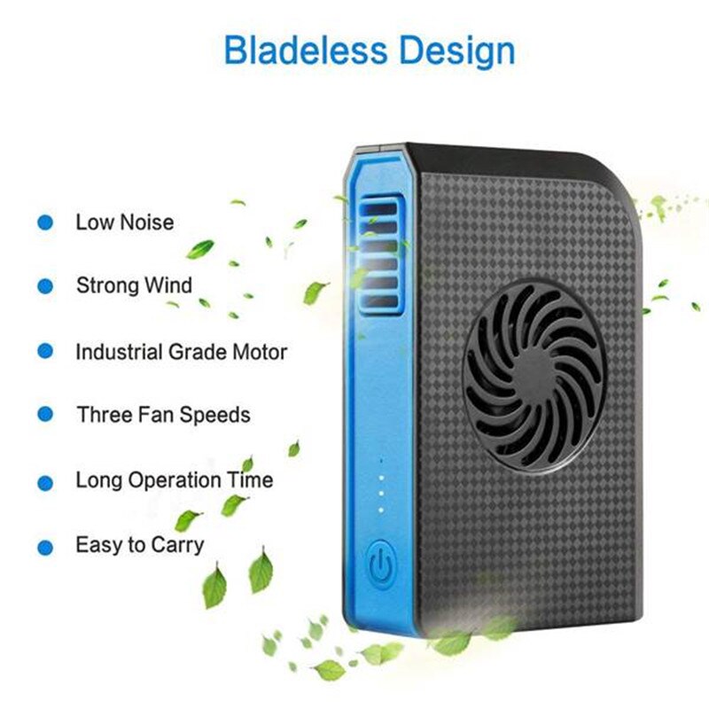 Pequeño ventilador Personal con Banco de energía de 6000mAh Mini ventilador de escritorio USB portátil con cargador portátil mejor uso en la oficina de la Escuela de viaje