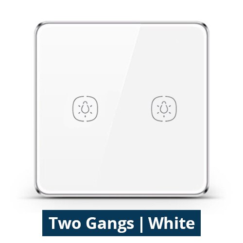 Zemismart Wireless Switch Work with Tuya Zigbee Hub One Two Three Gangs Touch Switches Sticker Battery Smart Life App Control: White 2 Gangs