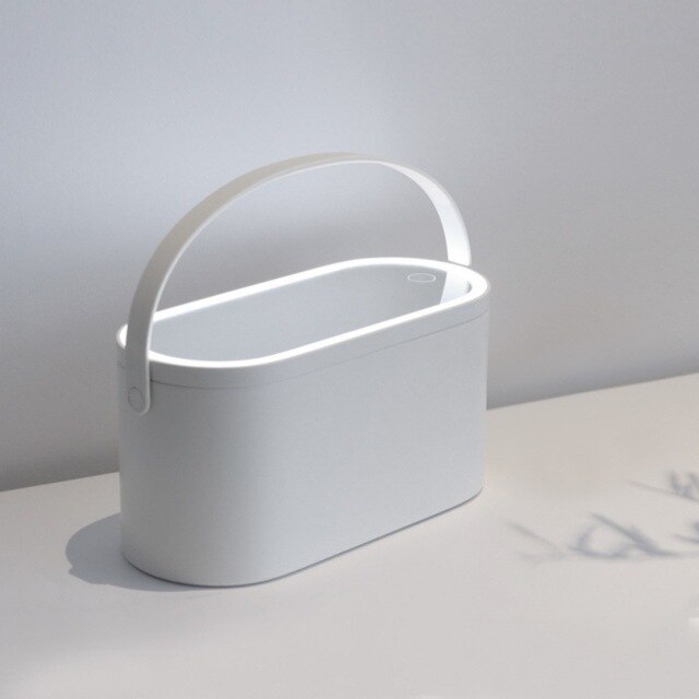 Draagbare Make-Up Geval Spiegel Met Led Licht Creatieve 2 In 1 Cosmetische Opbergdoos Reizen Cosmetische Bag Container