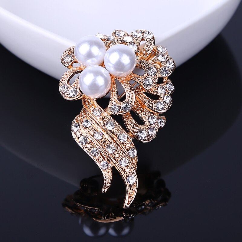 Bloem Crystal Pearl Broche Voor Vrouwen Broche Pin Boeket Strass Broches En Pinnen Sjaal Clip Sieraden: Style 12