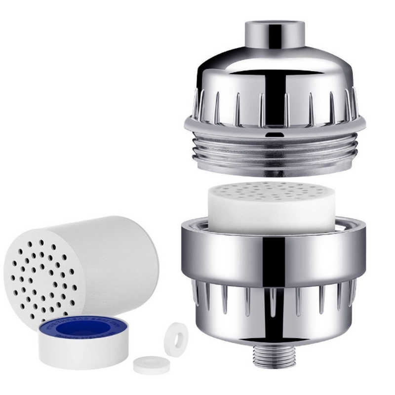 Purificador de agua Universal para ducha, filtro de alto rendimiento de 1/2 pulgadas, 15 etapas, elimina el cloro y el fluoruro, suavizante de agua