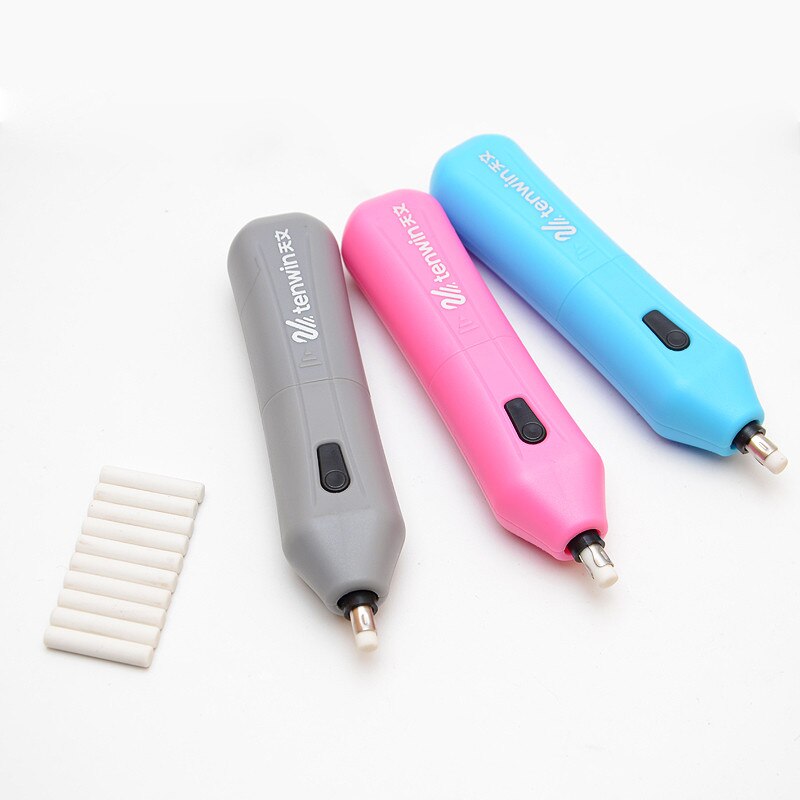 Goma eléctrica creativa para niños, goma de alta luz, con batería, borrador automático para bocetos, , suministros escolares