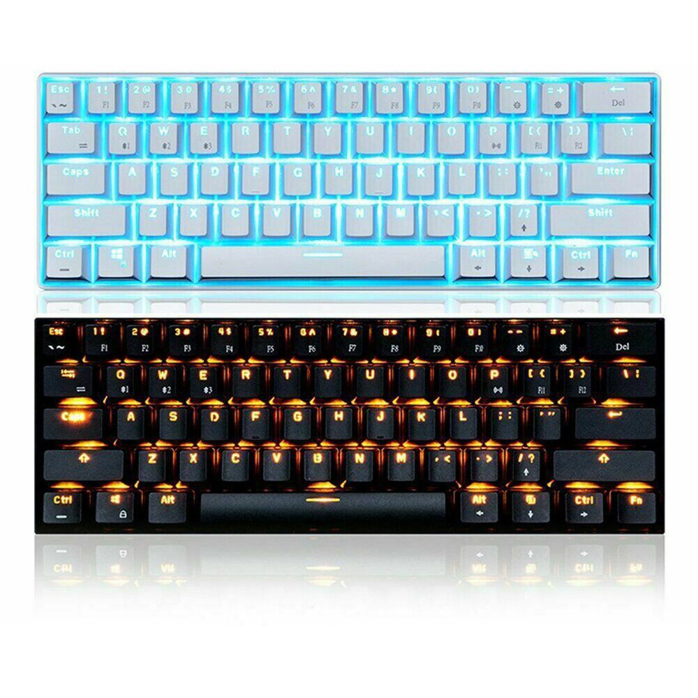 RK61 Wireless Bluetooth Keyboards USB Mechanical Gaming Keyboard 61 Keys LED Backlight Keyboard Support for Windows/Android/iOS