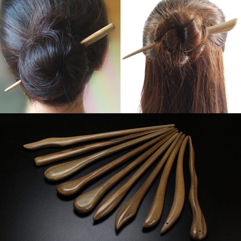 Vintage Hair Stick Pick Natural Wooden Sandalwood Chinese Style Chopsticks Ethnic Hair pin Women Hairpins Jewelry Accessories