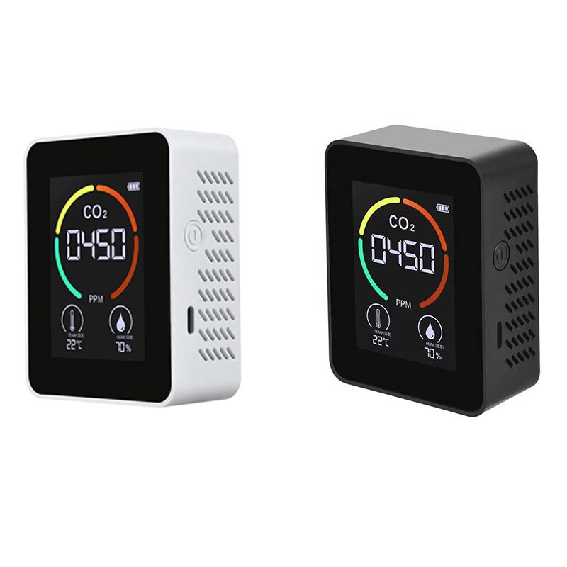Temperature &amp; Humidity Meter, Air Monitor, CO2 Detector, 3-In-1 Digital Air Pollution Carbon Dioxide Detector