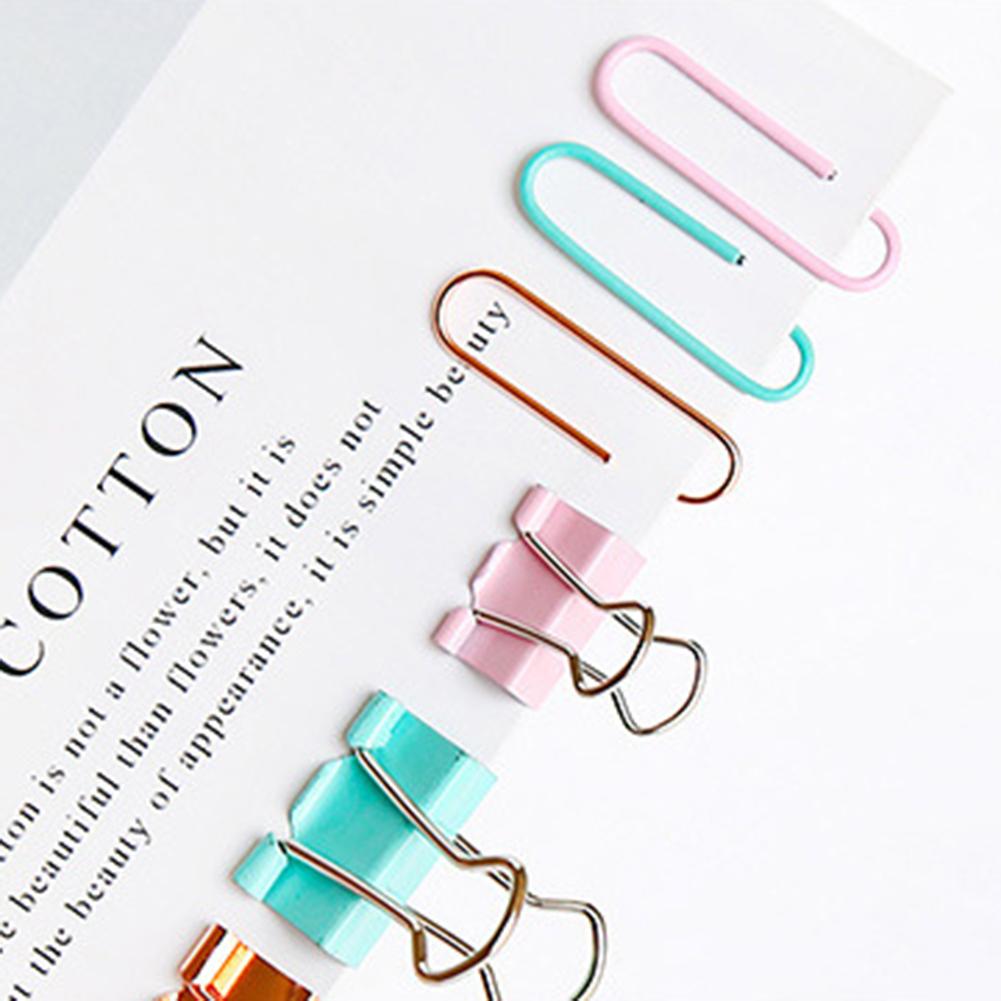 Metal File Paper Clips Binder Clamps Ticket Holder Office School Stationery Binding Supplies Paper Clip Cute School