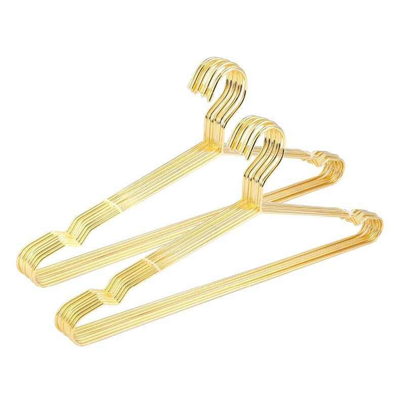 SV-15Pcs Copper Gold Metal Clothes Shirts Hanger with Groove, Heavy Duty Strong Coats Hanger, Suit Hanger Gold: Default Title