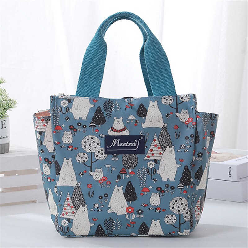Waterdichte canvas bento box tas met hoge capaciteit draagbare lunchbox tas voedsel draagtas kleine tas