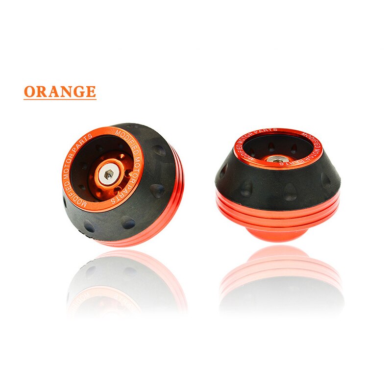 1 paire moto chute Protection Scooter cyclomoteur CNC aluminium moto accessoires avant fourche roue cadre curseurs alliage: orange