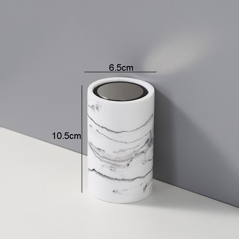 Resin Toothpick Boxes Squeeze Cotton Swab Toothpick Storage Container Stainless Steel Lid Home Portable Cotton Swab Storage Jars: toothpick box 1