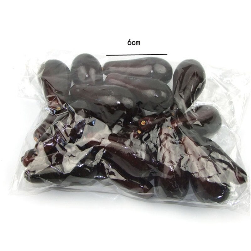 20 piezas Mini plástico fruta Artificial melocotón espuma barato manzana cereza simulación fruta falsa para la decoración del jardín de la boda del hogar: Eggplant