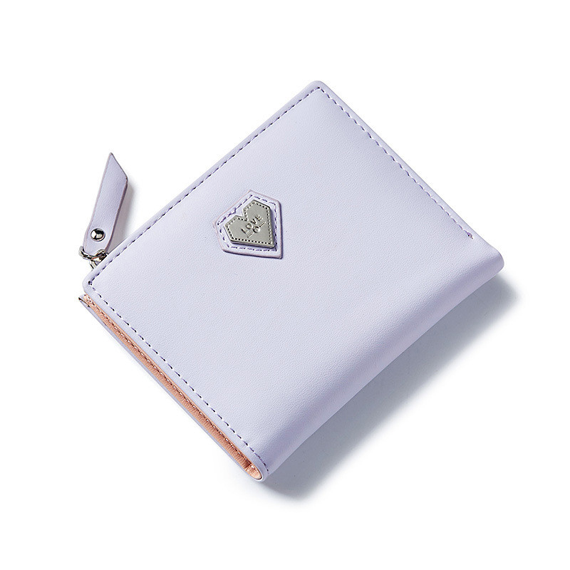 femmes portefeuilles porte-carte d'identité de crédit fermeture éclair monnaie poche dames petits sacs à main femme Mini portefeuille Carteira: Lt Purple