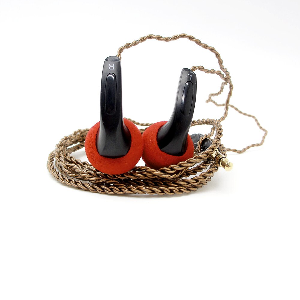Newest FENGRU DIY EMX500 In-ear Earphones Flat Head Plug DIY Earphone HiFi Bass Earbuds DJ Earbuds Heavy Bass Sound: Brown