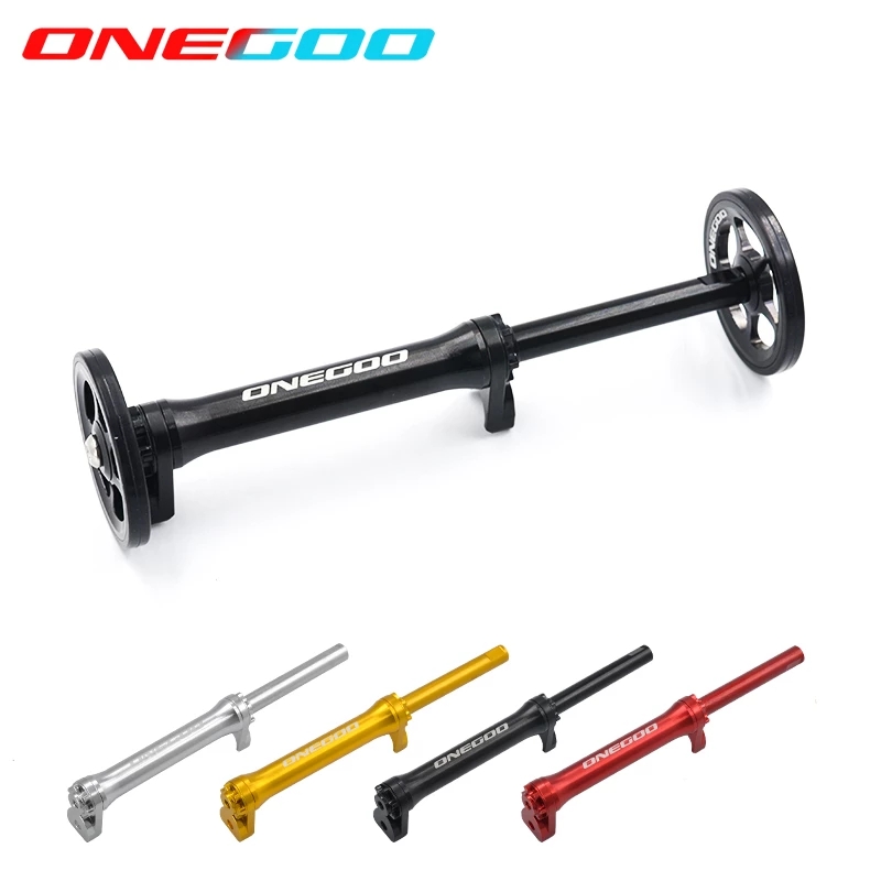 ONEGOO Easy Push Wheel Telescopic Rod for Brompton 349 Folding Bike Aluminum Alloy Trolley Bicycle Easy Wheel Bearing Wheel Rod