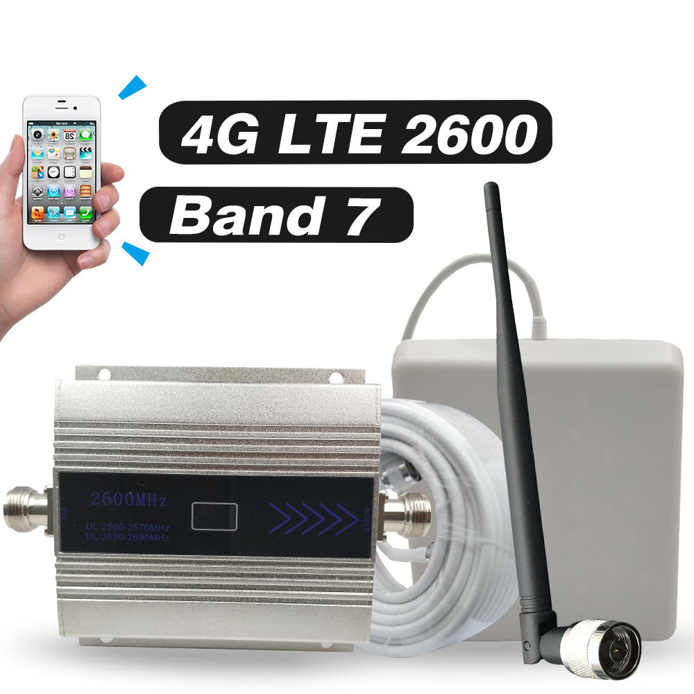 4G Signaal Booster FDD-LTE 2600 (Lte Band 7) mobiele Telefoon Signaal Repeater 4G 2600 Mhz Internet Mobiele Signaal Versterker Antenne Kits