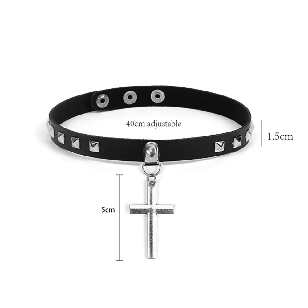 Harajuku Chocker Sexy Heart Lock Key Rivets Black Goth Punk Chokers Gothic Choker Naszyjnik dla kobiet Hip Hop Bondage Cosplay