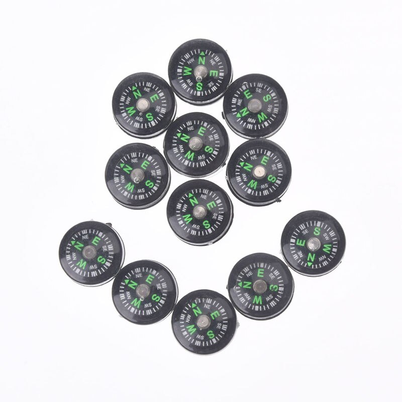 12Stck 15mm Schnalle Mini Kompass Für Paracord draussen Camping Wandern Reise Notfall Überleben Navigation Werkzeug Kompass