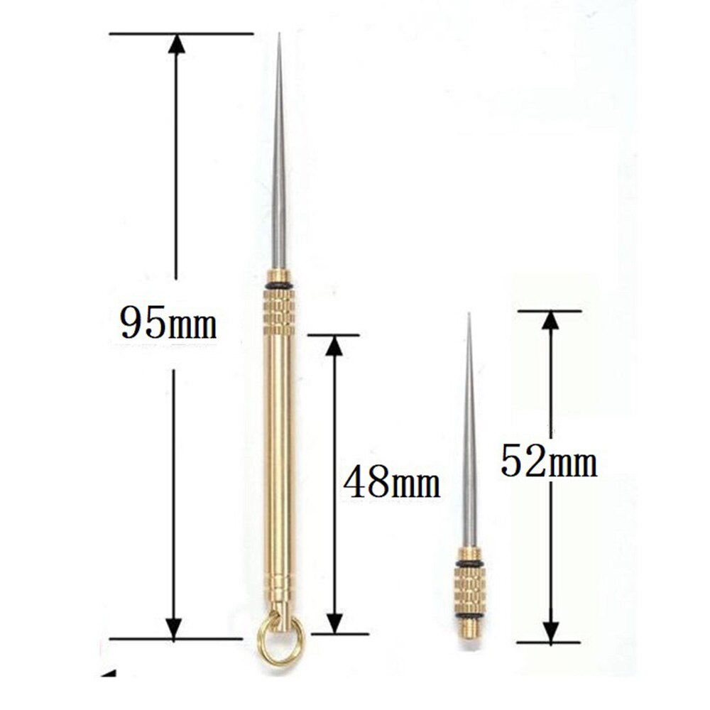 9.5Cm Multifunctionele Tandenstoker Fruit Pick Tandenstokers Titanium Tandenstoker Sleutelhanger Draagbare Messing Geïntegreerde Tandenstokers