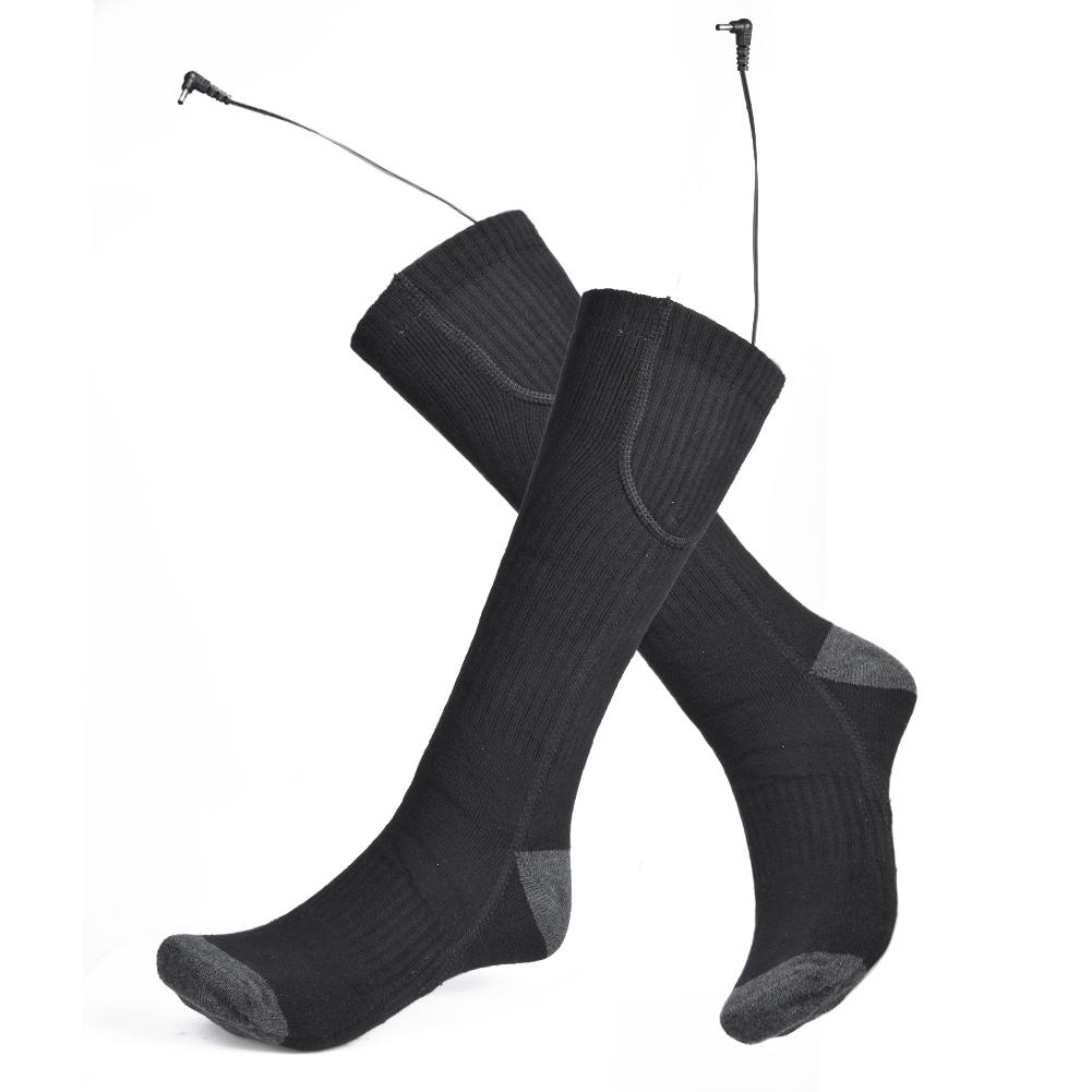 Electric Heated Socks - USB Rechargeable - 2200mAh Battery - Cotton & Wool Blend - Unisex Adult