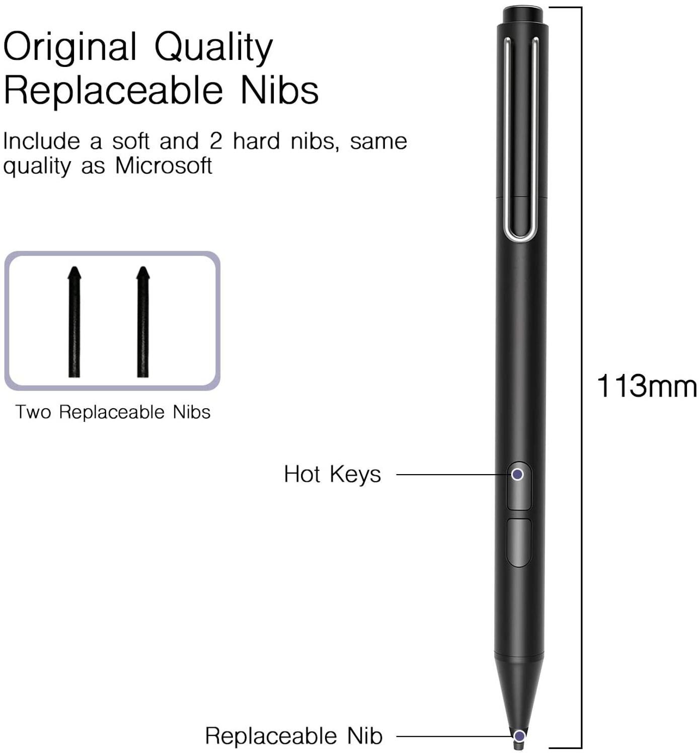 Digital Pen Active Stylus Pen Compatible with Surface Pro 7/6/5/4/3, Surface Laptop 3 2 1, Surface Book 2/1, Surface Go/Go2