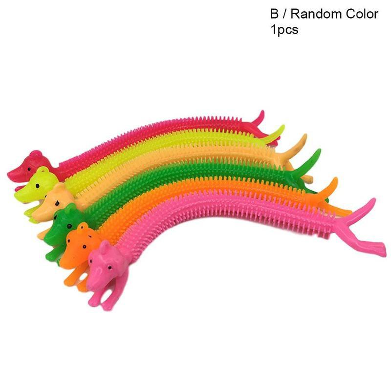 1pcs Elastic Caterpillars Stress Relief Toy Caterpillars Stretch Toy Kids Fidget Vent Toys Adult Decompression Tool Random Color: B