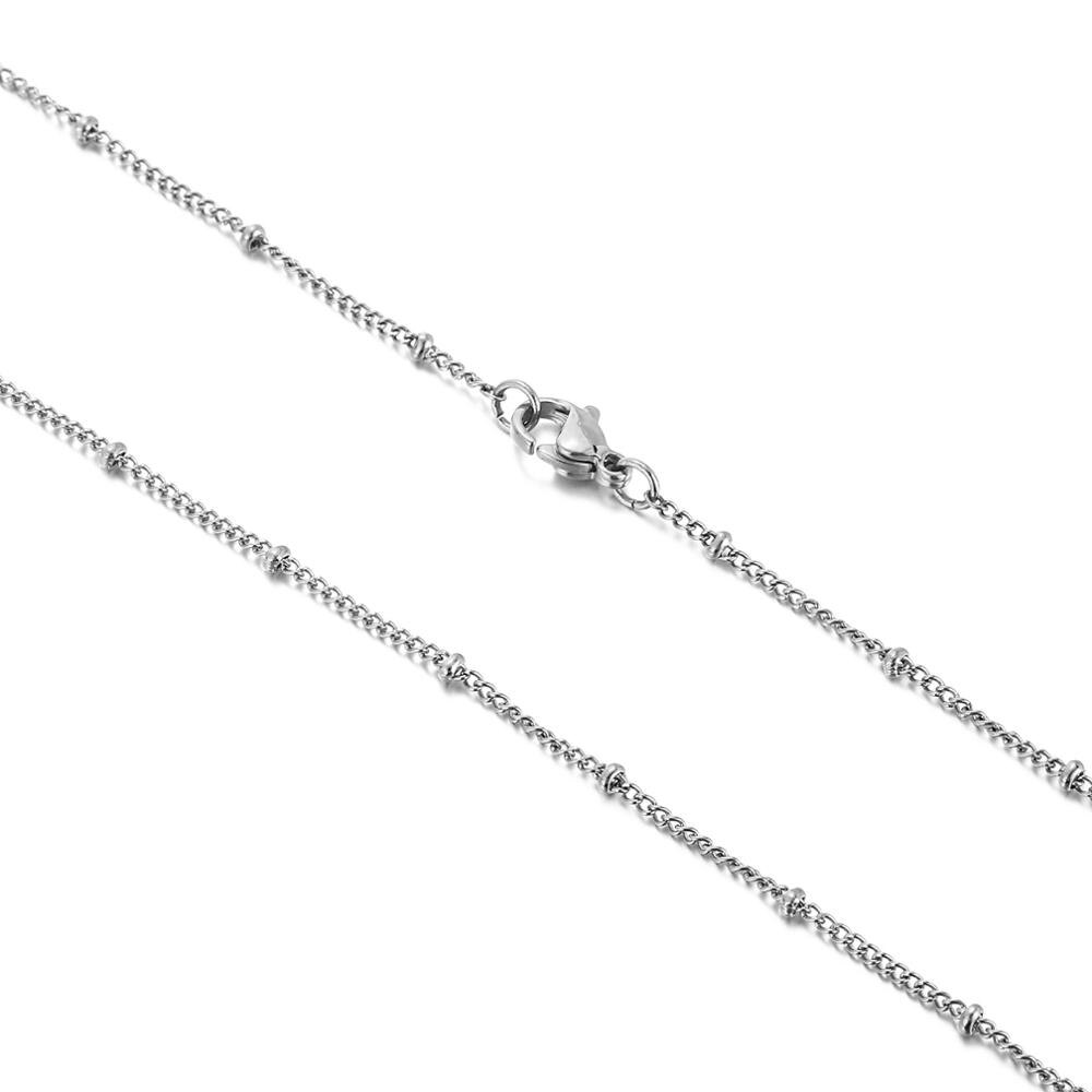 1,5mm Edelstahl Perlen Ketten Frauen Halsband Lange Halskette Pullover Zubehör Schmuck: Silver / 70cm 28inch